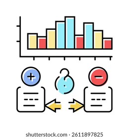 forecasting business process color icon vector. forecasting business process sign. isolated symbol illustration
