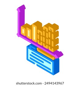Vector de icono isométrico de proceso de negocio de previsión. signo de proceso de negocio de previsión. ilustración de símbolo aislado