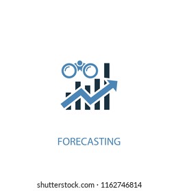 forecasting concept 2 colored icon. Simple blue element illustration. forecasting concept symbol design from Business intelligence set. Can be used for web and mobile UI/UX
