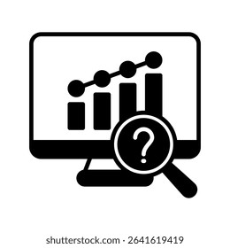 Forecasting glyph icon, use for machine learning, education, technology industry, UI, UX kit, app and web development, digital or print.