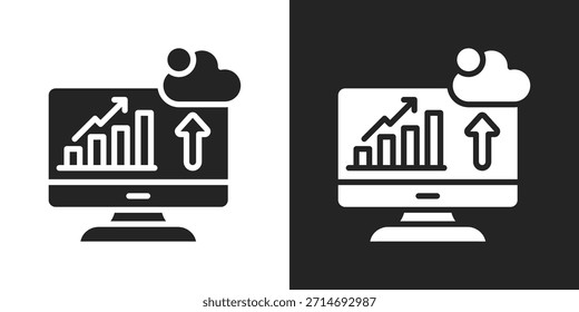 Icono De Pronóstico En Estilo Glifo Blanco Y Negro