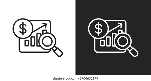 Icono de pronóstico en estilo de línea en blanco y negro