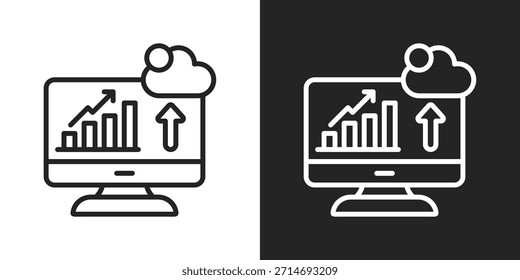 Icono De Pronóstico En Estilo De Línea En Blanco Y Negro