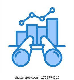 Forecasting Icon With Blue Color For Accounting and Business