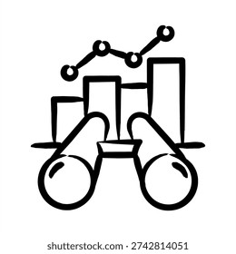 Forecasting Icon With Dooldles Handdrawn Style For Accounting and Business