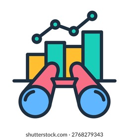 Forecasting Icon - Lineal Color Outline Icons For Accounting and Business