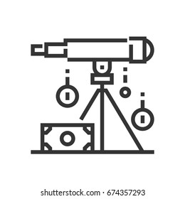 Forecasting icon, part of the square icons, car service icon set. The illustration is a vector, editable stroke, thirty-two by thirty-two matrix grid, pixel perfect file.