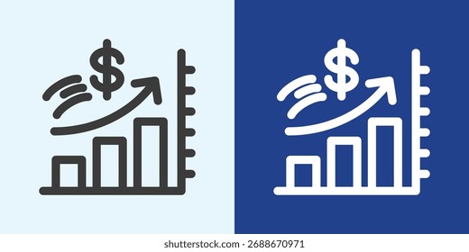 Conjunto de iconos de pronóstico en estilo de contorno blanco y negro