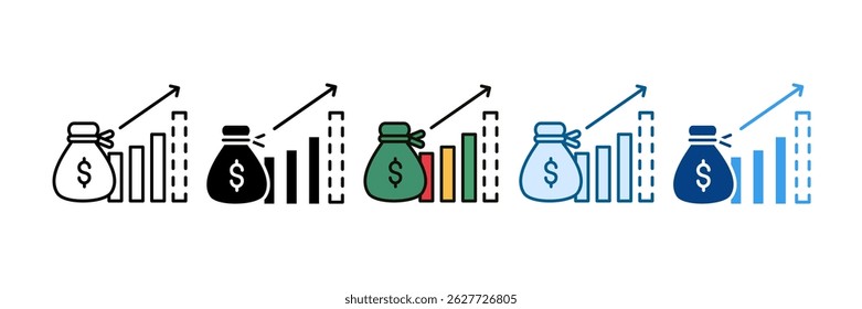 Forecasting Icon Set Multiple Style Collection