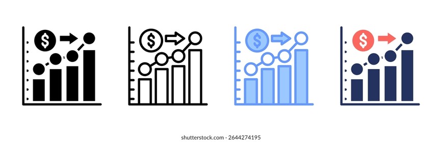 Forecasting icon sheet multiple style collection