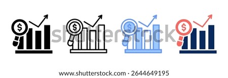 Forecasting icon sheet multiple style collection