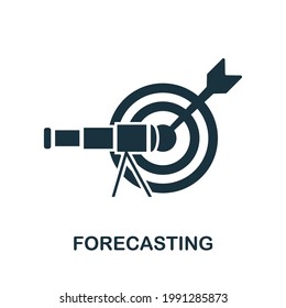 Forecasting icon. Simple creative element. Filled monochrome Forecasting icon for templates, infographics and banners