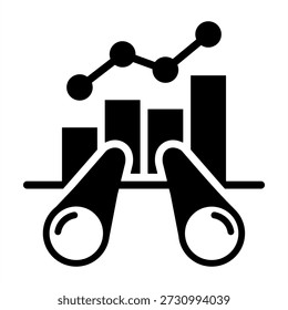Forecasting Icon - Solid Black Glyph Icons For Accounting and Business