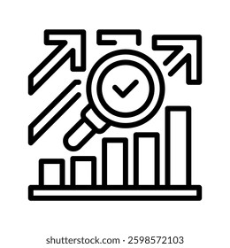 Forecasting line icon. linear style sign for mobile concept and web design. Outline vector icon. Symbol, logo illustration. Vector graphic