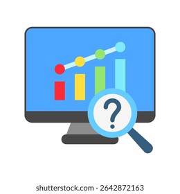 ícone de cor plana da ilustração mini da previsão, uso para o aprendizado de máquina, educação, indústria da tecnologia, UI, kit do UX, o desenvolvimento do aplicativo e da web, digital ou impresso.