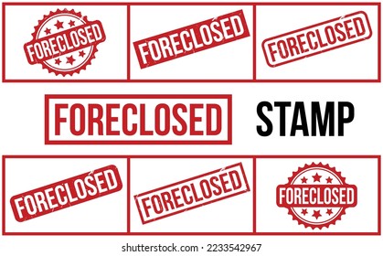 Foreclosed Rubber Stamp set Vector