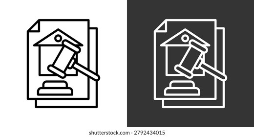 Foreclosure Black And White Icon Set Collection Pack Vector Illustration