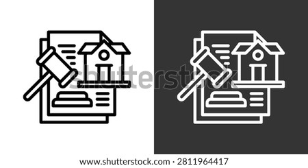 Foreclosure Black And White Multiple Style Icon Set Collection Pack Vector Illustration