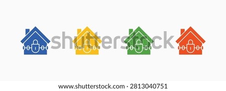 Foreclosure Icon Set Color Multiple Style Collection Illustration