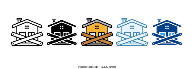 Foreclosure Icon Set Multiple Style Collection
