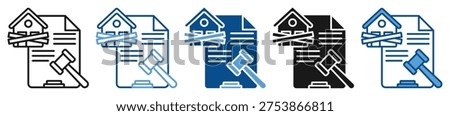 Foreclosure icon set multiple style collection