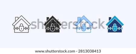 Foreclosure Icon Set Multiple Style Collection Illustration
