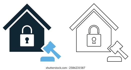 Foreclosure law icon vector, legal, real estate and financial pictogram symbol ui and ux design, glyphs and stroke line