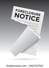 Foreclosure Notice Tear Up, Black Background, Vector Illustration 