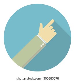 forefinger in the flat style.