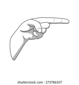 Forefinger hand gesture vector illustration