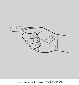 forefinger icon, hand vector illustration