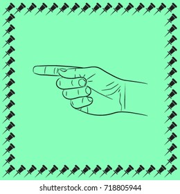 forefinger icon, hand vector illustration
