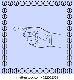 forefinger icon, hand vector illustration