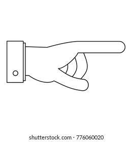 Forefinger icon. Outline illustration of forefinger vector icon for web