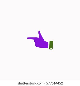 Forefinger  icon Vector design. Colored illustration.