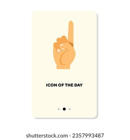 Forefinger isolated on white. Hand gesture cartoon illustration. Signs and symbols concept. Vector illustration symbol elements for web design and apps