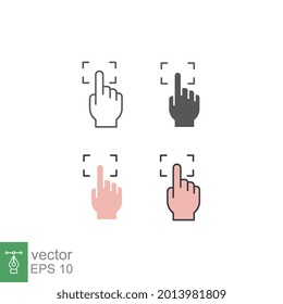 Forefinger loop scan for biometric technology security system. Identification of data protection. Forefinger for password scan. fingerprint scan Vector illustration. Design on white background. EPS10
