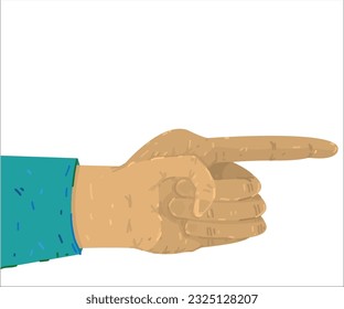 A forefinger of a manager , which indicates something. This illustration can be used for advertising and information materials. Vector, isolated.