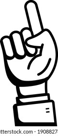 Forefinger or One Finger Sign concept vector icon design, Hand Gestures symbol on white background, 