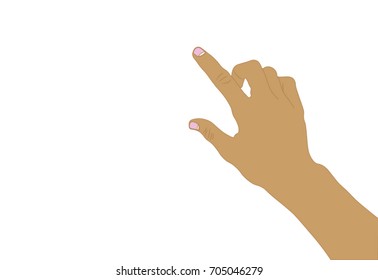 forefinger is Reaching up to press something in vector.