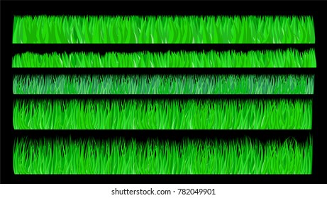 foreground fresh green spring grass set in design elements isolated on black background