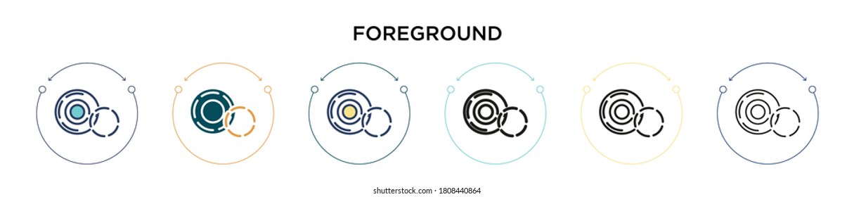 Foreground icon in filled, thin line, outline and stroke style. Vector illustration of two colored and black foreground vector icons designs can be used for mobile, ui, web