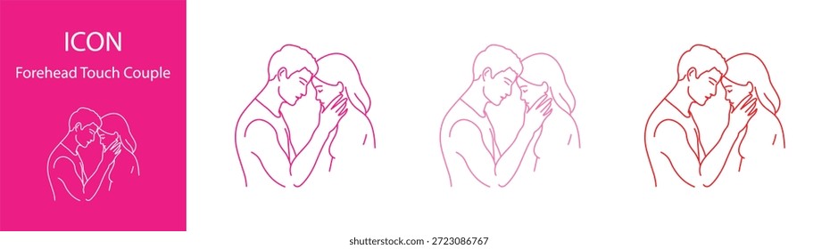 testa toque casal linha arte amor romântico minimalista vetor de valentim ilustração