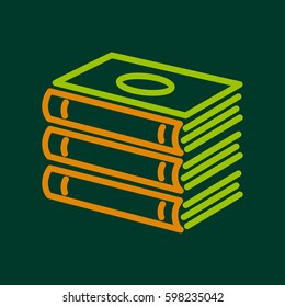 Foreign books icon. Outline illustration of foreign books vector icon for web