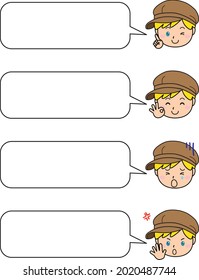 Foreign boys with various facial expressions,With balloon