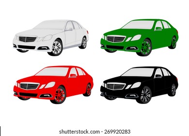 Foreign car in vector on white background.