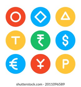 Foreign currencies icon in editable design