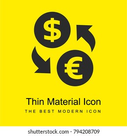Foreign Currency Exchange bright yellow material minimal icon or logo design