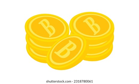Ilustración Del Vector De Monedas De Oro En Moneda Extranjera Aislada En Un Fondo Blanco.