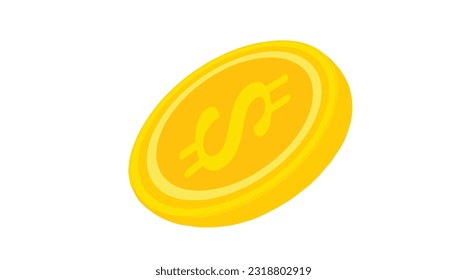 Ilustración Del Vector De Monedas De Oro En Moneda Extranjera Aislada En Un Fondo Blanco.